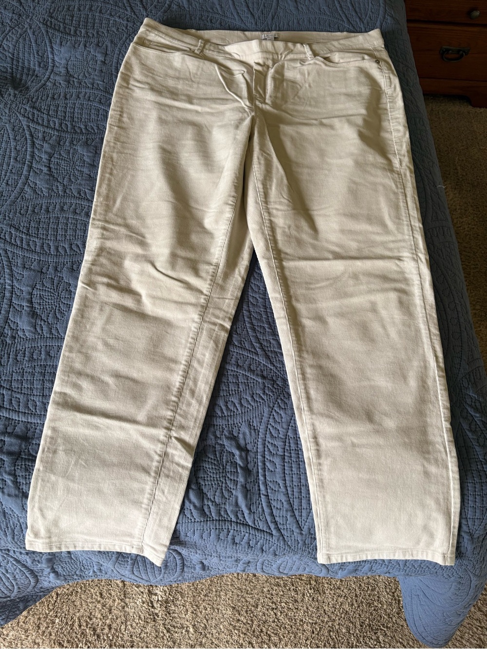 J. Jill 2x Light Cream Straight-Leg Pants
